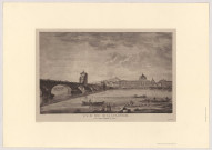 Vue du pont de la Guillotière, et du nouvel hôpital de Lyon.