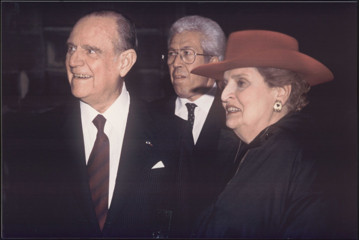 Raymond Barre, André Soulier (élu) et Madeleine Albright (secrétaire d'Etat des Etats-Unis) (27-29/06/1996).