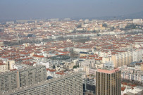 Vue panoramique de Lyon depuis la terrasse sommitale de la tour Part-Dieu.