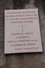Plaque en mémoire de Dom Augustin.
