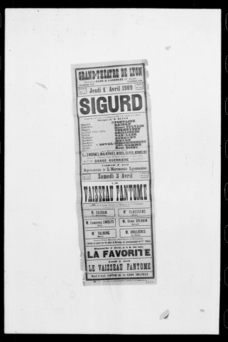 Sigurd : grand opéra en quatre actes et neuf tableaux. Compositeur : Ernest Reyer. Auteurs du livret : Camille Du Locle et Alfred Blau.