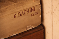 Signature de Bachini sculpteur de la statue de Jeanne d'Arc.