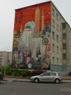 Angle nord-est du boulevard des Etats-Unis et de la rue Villon, mur peint.