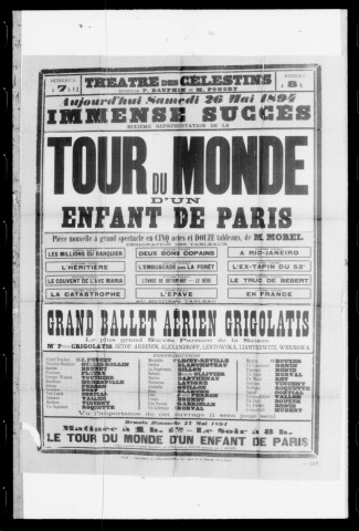 Tour du monde d'un enfant de Paris (Le) : pièce nouvelle à grand spectacle en cinq actes et douze tableaux. Auteur : Ernest Morel.