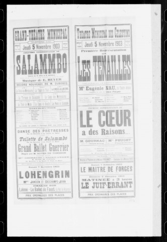 Salammbô : opéra en cinq actes et huit tableaux. Compositeur : E. Reyer. Auteur du livret : Camille du Locle. (Grand-Théâtre).