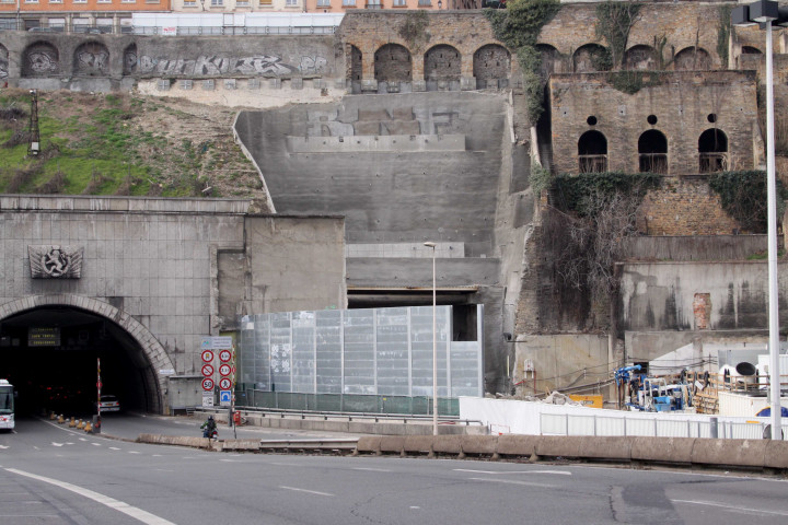 Travaux de percement du nouveau tunnel de la Croix-Rousse.