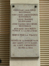 85 rue Cuvier, plaque commémorative.