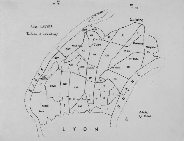 Rente noble de Cuire et la Croix-Rousse acquise par la ville : atlas de la terre et seigneurie de la Croix-Rousse, dit atlas Lanyer.