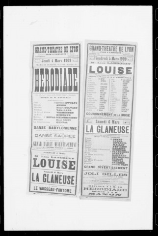 Glaneuse (La) : pièce lyrique. Compositeur : Félix Fourdrain. Auteurs du livret : Arthur Bernede et Paul de Choudens.
