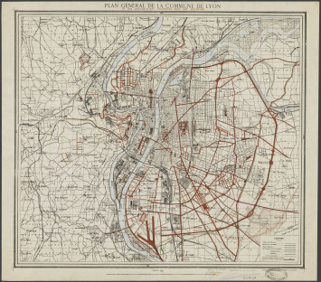 Plan d'extension de la Ville de Lyon par Camille Chalumeau (1935, cote 1541WP/157)