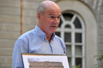 Didier Reppelin, architecte des Bâtiments de France en visite à l'Hôtel-Dieu.