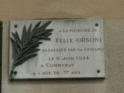145 rue Duguesclin, plaque en mémoire de Félix Orsoni.