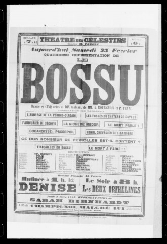 Bossu (Le) : drame en cinq actes et dix tableaux. Auteurs : Anicet Bourgeois et Paul Feval.