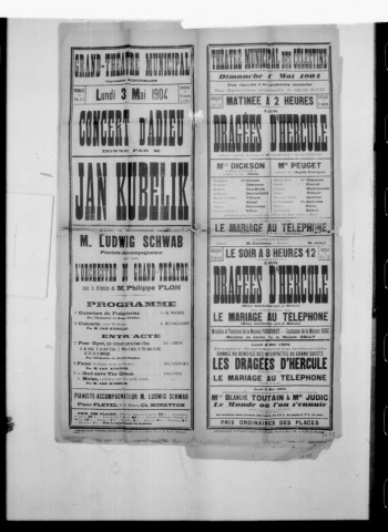 Dragées d'Hercule (Les) : comédie vaudeville en trois actes. Auteurs : Paul Bilhaud et Maurice Hennequin. (Théâtre des Célestins).