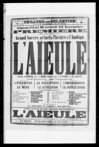 Aïeule (L') : drame en cinq actes et six tableaux. Auteurs : A. D'Ennery et Ch. Edmond.
