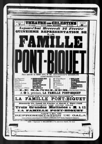 Famille Pont-Biquet (La) : pièce nouvelle en trois actes. Auteur : Alexandre Bisson.