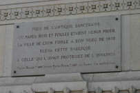 Basilique de Fourvière, plaque commémorative.