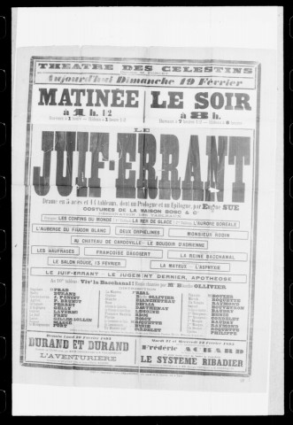 Juif-Errant (Le) : drame en cinq actes et quatorze tableaux. Auteur : Eugène Sue.