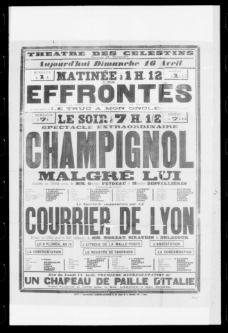 Courrier de Lyon (Le) : drame en cinq actes et six tableaux. Auteurs : Moreau, Siraudin et Delacour.
