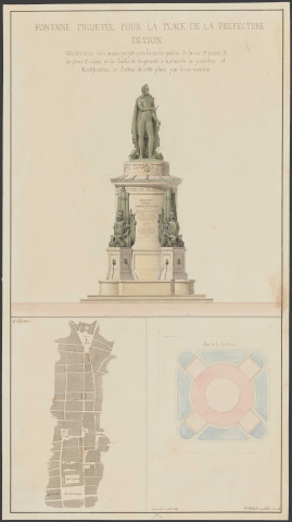 Fontaine projetée pour la place de la Préfecture de Lyon.