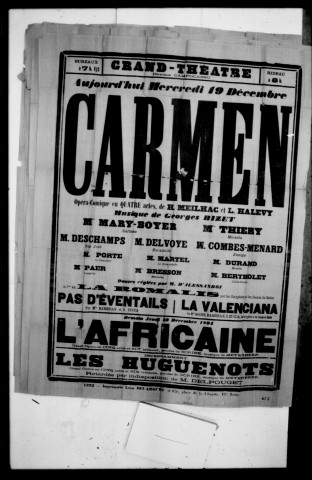 Africaine (L') : grand opéra en cinq actes et six tableaux. Compositeur : Giacomo Meyerbeer. Auteur du livret : Eugène Scribe.