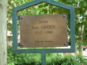 Jardin Jean-Choux, plaque de rue.
