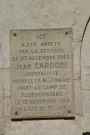 10 rue Bellecordière, plaque en mémoire de Jean Carbone (journaliste).