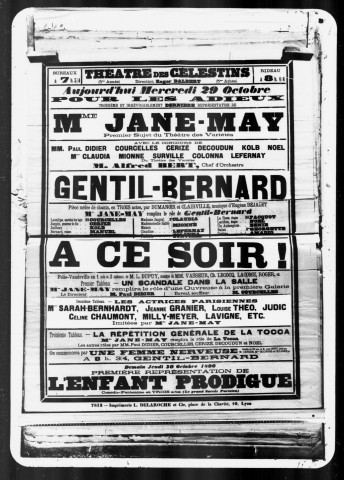 A ce soir ! : folie-vaudeville en un acte et trois tableaux. Compositeurs : Ch. Lecocq, Lacome et Roger. Auteur du livret : Louis Dupuy.