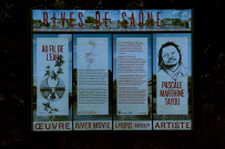 Programme d'art public River-Movie, Œuvres de Pascale Marthine Tayou, panneau explicatif.