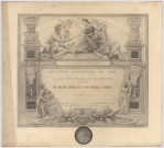 Exposition universelle de 1878, diplôme décerné à la Ville de Lyon.