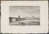 Vue du pont de la Guillotière, et du nouvel hopital de Lyon.