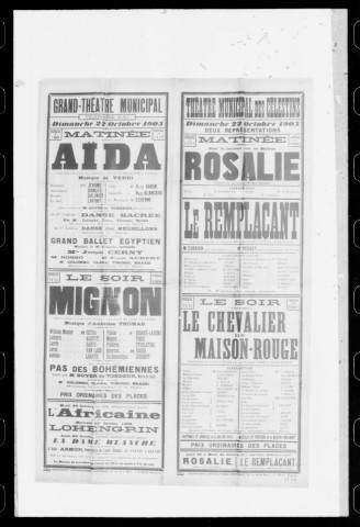 Mignon : opéra-comique en trois actes et quatre tableaux. Compositeur : Ambroise Thomas. Auteurs du livret : Carré et J. Barbier. (Grand-Théâtre).