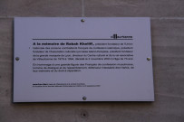Centre culturel, plaque en mémoire de Rabah Kheliff (président d'associations).