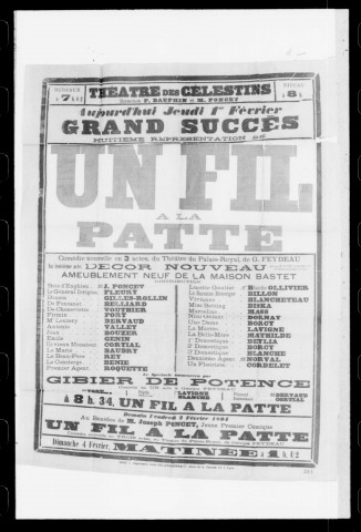 Fil à la patte (Un) : comédie nouvelle en trois actes. Auteur : Georges Feydeau.