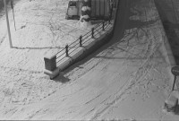 Accès à la Saône quai Rambaud sous la neige.