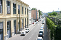Angle sud-ouest de la rue Dugas Montbel et de la rue Gilibert, Archives municipales de Lyon, vue prise depuis les voies SNCF.