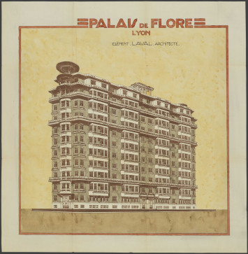 Élévation du palais de Flore par Clément Laval extr. du permis de construire (1928, cote : 344W/76)