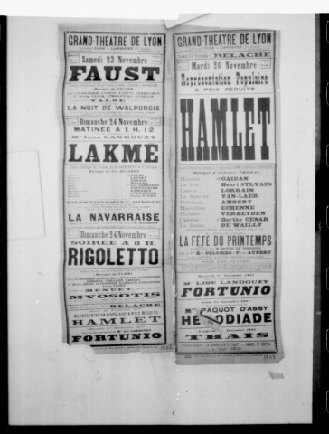 Lakmé : opéra-comique en trois actes. Compositeur : Léo Delibes. Auteurs du livret : Edmond Gondinet et Philippe Gille.
