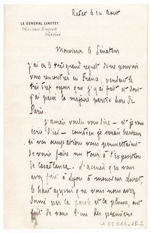 Dossier au nom du maréchal Hubert Lyautey.