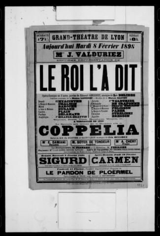 Coppélia : ballet. Compositeur : Léo Delibes. Auteurs du livret : Charles Nuitter et Saint-Léon.
