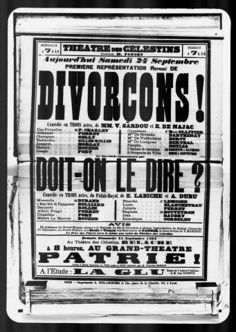 Divorçons ! : comédie en trois actes. Auteurs : Victorien Sardou et Emile de Najac.