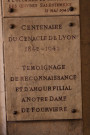 Plaque du centenaire du Cénacle.