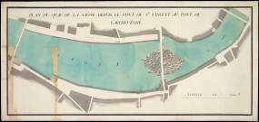 Plan du quays de Saône depuis le pont de Saint Vincent au port de l'Archevêché.