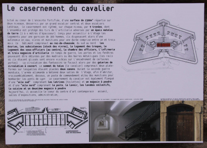 Fort du Bruissin, plan et plaques.