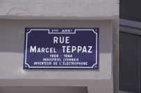Plaque de la rue Marcel-Teppaz.
