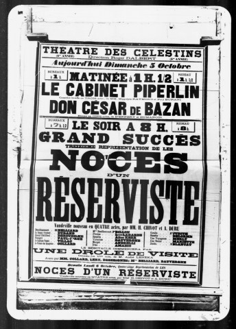 Noces d'un réserviste (Les) : vaudeville nouveau en quatre actes. Auteurs : H. Chivot et A. Duru.