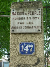 147 avenue Général-Frère, plaque de la Maison du Peuple.