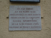 14 rue Burdeau, musée du Téléphone, plaque en mémoire de Lucien Sportisse.