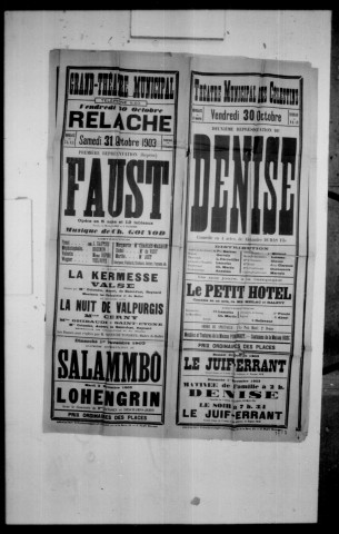 Denise : comédie en quatre actes. Auteur : Alexandre Dumas fils. (Théâtre des Célestins).