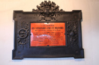 Ecole vétérinaire, intérieur, plaque en souvenir des vétérinaires morts pendant les guerres du XIXème siècle.